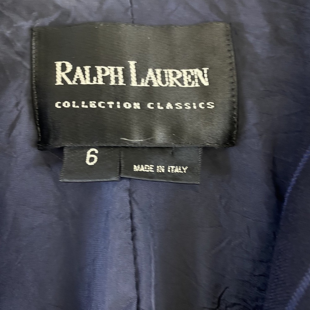 Vintage 1990s Ralph Lauren Collection Classics Sz 6 Blue Striped Wool SEE NOTES - Picture 11 of 14